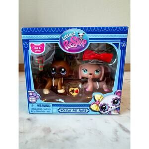 Littlest Pet Shop Cozy Holiday Winter Pet Great Dane #267 and Dachshund #268 New